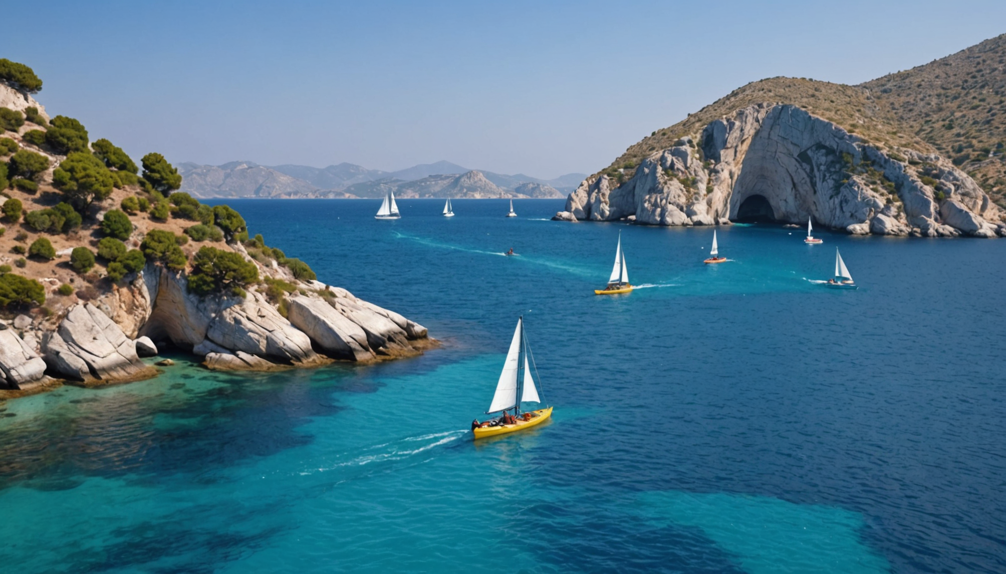découvrez les essais nautiques de voiles et kayaks en région égéenne, profitez de sensations uniques au cœur de paysages marins exceptionnels.