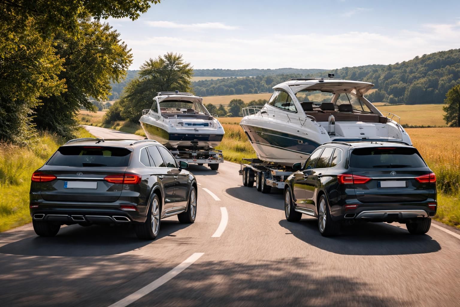 découvrez les essais nautiques avec audi q8 et bmw x7 équipés d'attelage, facilitant le transport de votre bateau en toute sécurité et confort.