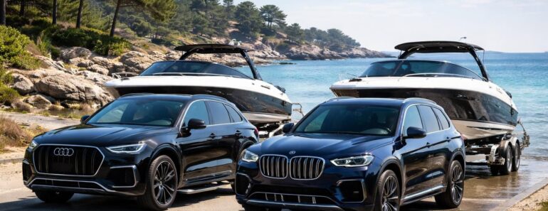 Essais nautiques et voiture : transporter votre bateau avec Audi Q8 et BMW X7 équipés d’attelage Essais nautiques et voiture : transporter votre bateau avec Audi Q8 et BMW X7 équipés d’attelage