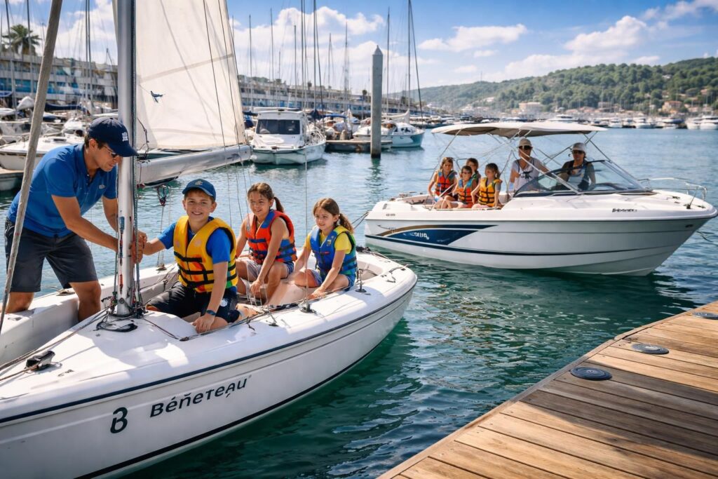 Initier vos enfants aux sports nautiques avec des essais bateaux chez Beneteau et Jeanneau