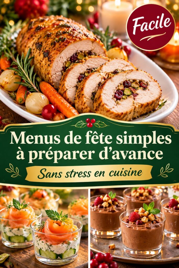 Menus festifs prêts à l'avance pour un réveillon réussi