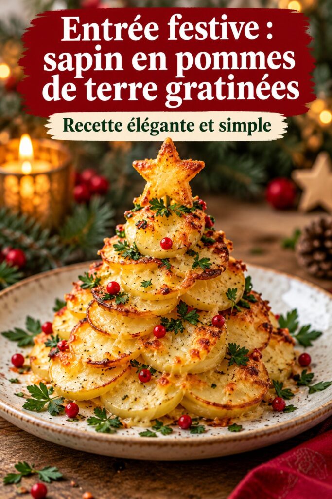 Sapin de pommes de terre gratinées, entrée festive